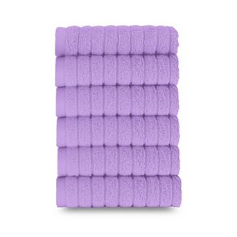 Elegant Comfort 6 Pack Premium Turkish Cotton Corduroy Stripe Washcloths Set, 13 x 13 inch