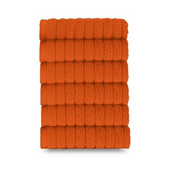 Elegant Comfort 6 Pack Premium Turkish Cotton Corduroy Stripe Washcloths Set, 13 x 13 inch