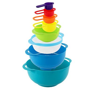 Megachef Pro Multipurpose Stackable Mixing Bowl and Measuring Cup Set