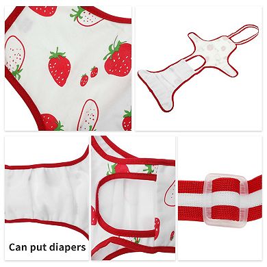 Dog Diapers for Female Dog Washable Reusable with Adjustable Suspender 1Pc