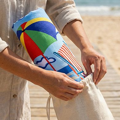 Cartoon Pattern Oversized Beach Towel Sand Free Quick Dry Absorbent Travel Towel 1 Pack 71" x 35"
