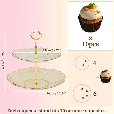 2 Tier Dessert Cupcake Stand Five Petals Design for Donut Fruits 1 Set