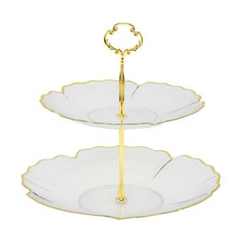 2 tier Dessert Cupcake Stand Five Petals Design for Donut Fruits 1 Set