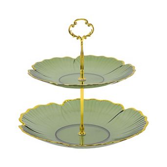 2 tier Dessert Cupcake Stand Five Petals Design for Donut Fruits 1 Set