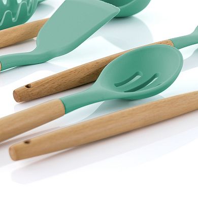 Megachef Pro Silicone and Wood Cooking Utensils, Set of 9