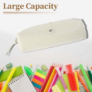 Leather Style Aesthetic Pen Bag Organizer for Office Supplies 1 Pc