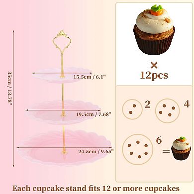 3-Layer Dessert Cupcake Stand Circular with Layered Serving Tray for Pastries 1 Set