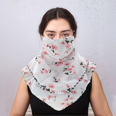 Floral Printed Triangle Earloop Neck Gaiter for Outdoor Sports Activities 1 Pc