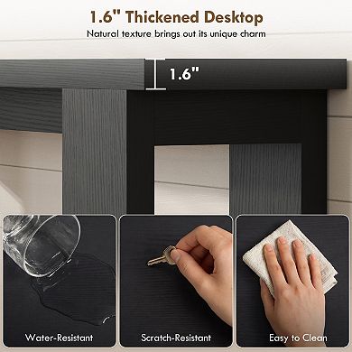 HOMCOM Farmhouse Console Table, 63" Narrow Entryway Table,