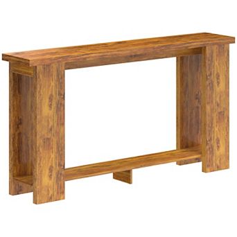 HOMCOM Farmhouse Console Table, 63" Narrow Entryway Table,