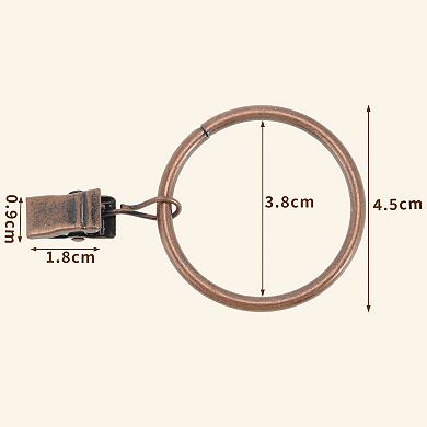 Curtain Rings with Clips for Hanging Curtains and Shower Curtain 10 Pcs 1.77"