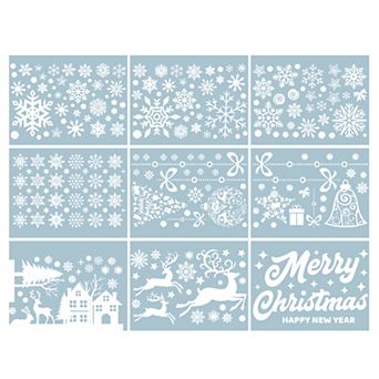 Christmas Pattern Christmas Decor for Windows and Home White 1 Set