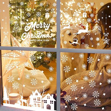 Christmas Pattern Christmas Decor for Windows and Home White 1 Set