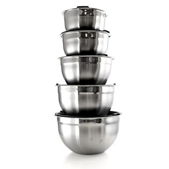 Megachef Pro 5 pc Multipurpose Stackable Mixing Bowl Set with Lids