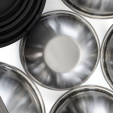 Megachef Pro 5 Piece Multipurpose Stackable Mixing Bowl Set with Lids