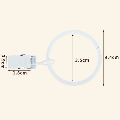 Curtain Rings with Clips for Hanging Curtains and Shower Curtain 10 Pcs 1.73"