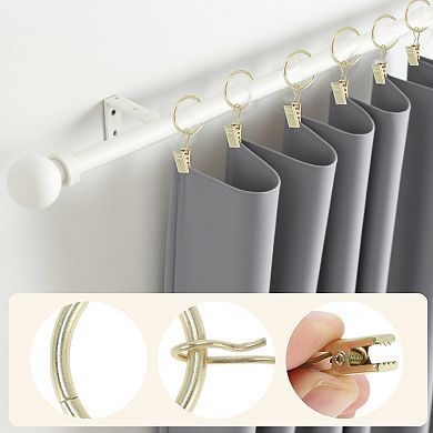 Curtain Rings with Clips for Hanging Curtains and Shower Curtain 10 Pcs 1.3"