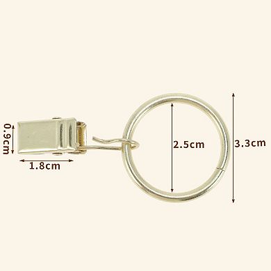 Curtain Rings with Clips for Hanging Curtains and Shower Curtain 10 Pcs 1.3"