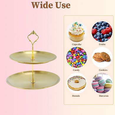 2 Tier Dessert Cupcake Stand Round for Donuts Fruits 1 Set