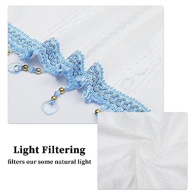 Short Kitchen Curtains with Eyelets Net Curtains 1PC