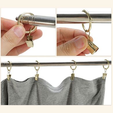 Curtain Rings with Clips for Hanging Curtains and Shower Curtain 10 Pcs 1.54"