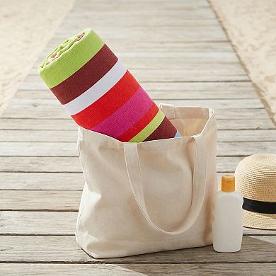1 Pack Colorful Striped Beach Towel Sand Free Super Absorbent Swim Towel Versatile for Bath 71" x35"