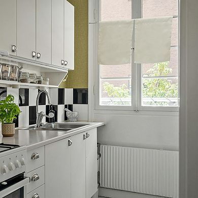 2 Pcs Blackout Short Window Curtains, Thermal Curtain for Cold Protection, 23.62"L x 15.75"W, Beige