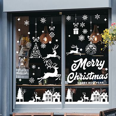 Christmas Ornament Design Christmas Decor for Windows and Home White 1 Set