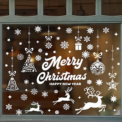 Christmas Ornament Design Christmas Decor for Windows and Home White 1 Set