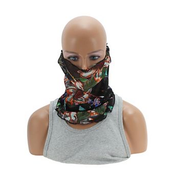 Stylish Flower Leaf Earloop Neck Gaiter for Outdoor Activities 1 pc