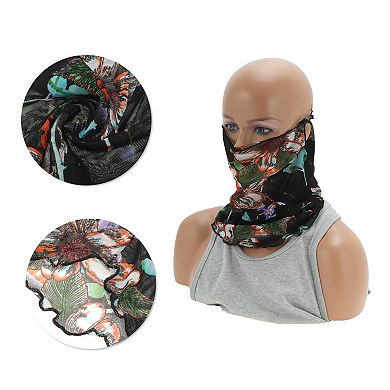 Stylish Flower Leaf Earloop Neck Gaiter for Outdoor Activities 1 Pc
