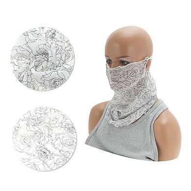 Rose Print Earloop Neck Gaiter for Outdoor Sports Activities 1 Pc