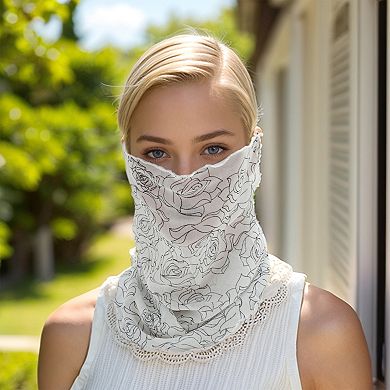 Rose Print Earloop Neck Gaiter for Outdoor Sports Activities 1 Pc