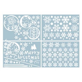 Christmas Ball Ornament & Snowflake Christmas Decor for Windows White 1 Set