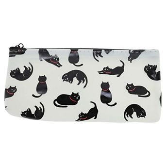 Cat-Pattern Spacious Stationery Bag with Zipper for Teen Girls Boy Office Men Women 1 pc