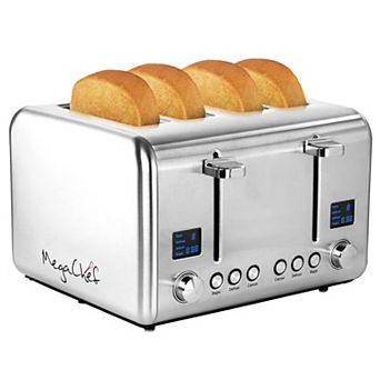 Megachef Pro 4 Slice Toaster in Stainless Steel Silver