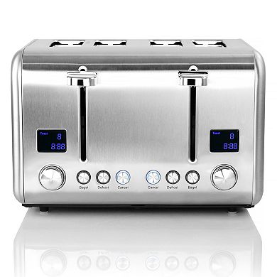 Megachef Pro 4 Slice Toaster in Stainless Steel Silver