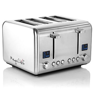 Megachef Pro 4 Slice Toaster in Stainless Steel Silver