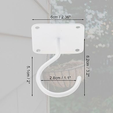 2Pcs Plant Hanger with Screws 3.2inch Iron Plant Hangers White