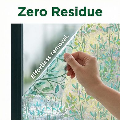 3D Prism Window Privacy Film Rainbow Flowers Window Stickers Static Cling for Home 39.4"x23.6"