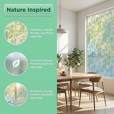 3D Prism Window Privacy Film Rainbow Flowers Window Stickers Static Cling for Home 39.4"x23.6"