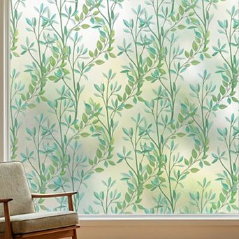 3D Prism Window Privacy Film Rainbow Flowers Window Stickers Static Cling for Home 39.4"x23.6"