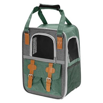 1 pc Pet Carrier Portable Backpack for Cats and Small Dogs 11.81"x8.27"x16.14" Green