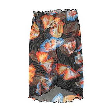 Stylish Flower Leaf Earloop Neck Gaiter for Outdoor Activities 1 Pc