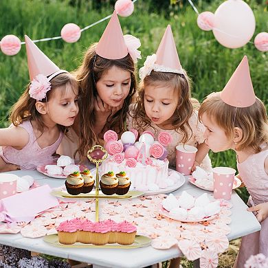 2 Tier Flower-Design Cupcake Holder Oval Shape with Tiered Serving Tray 1 Set