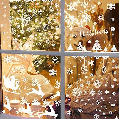 Pendant Pattern Christmas Decor for Windows and Home White 1 Set
