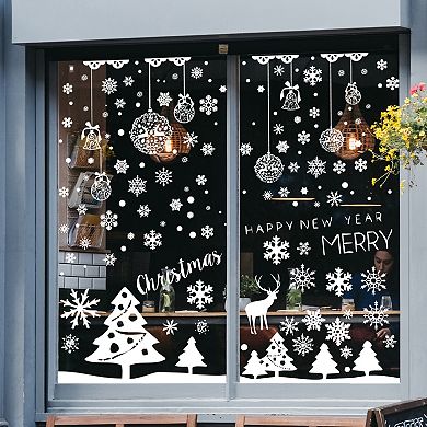 Pendant Pattern Christmas Decor for Windows and Home White 1 Set