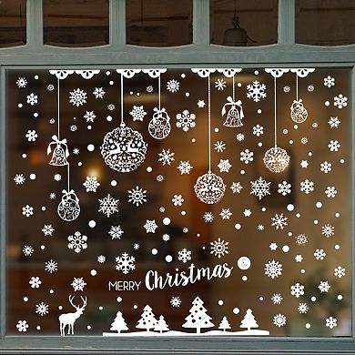 Pendant Pattern Christmas Decor for Windows and Home White 1 Set