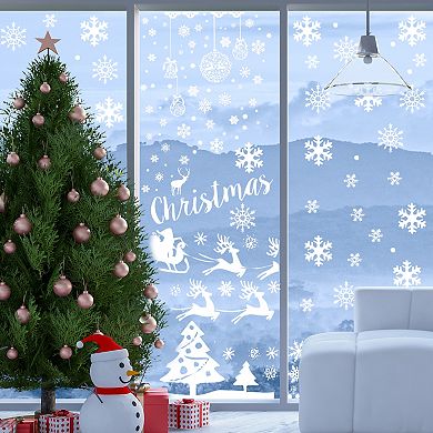 Pendant Pattern Christmas Decor for Windows and Home White 1 Set