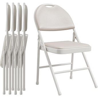 Folding Chairs Set of 4 with Padded Seat and Back